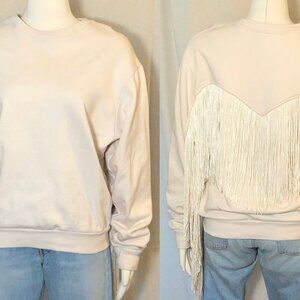 Levi's Cream Fringe Back Sweatshirt S